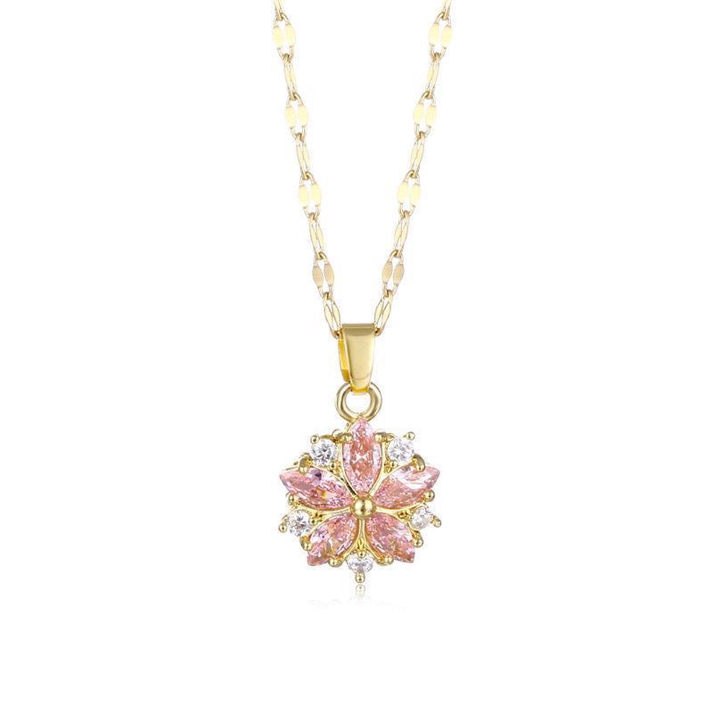 Crystal Snowflake Necklace Women Fashion Ins Necklace
