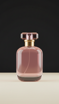 Glass perfume bottle with pink pop accent